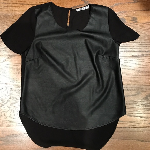 Chloe K Tops - Chloe K Faux Leather Top Chloe K Tops - Chloe K Faux Leather Top